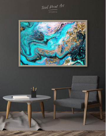 Framed Marble Geode Canvas Wall Art - image 1