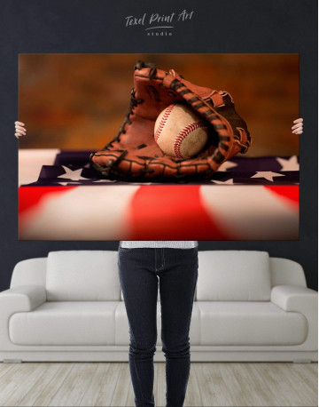 Baseball With American Flag Canvas Wall Art - image 4
