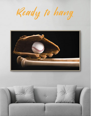 Framed Baseball Bats Canvas Wall Art
