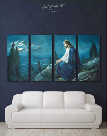 4 Panels Jesus Christian Canvas Wall Art