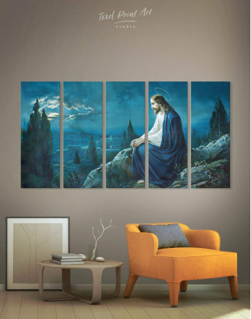 5 Panels Jesus Christian Canvas Wall Art