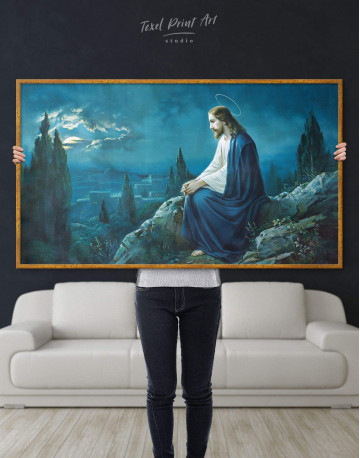 Framed Jesus Christian Canvas Wall Art - image 2