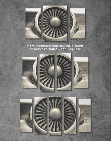 5 Pieces Airplane Turbine Canvas Wall Art - image 3