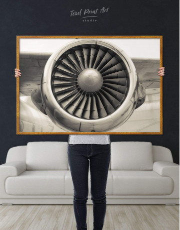 Framed Airplane Turbine Canvas Wall Art - image 2