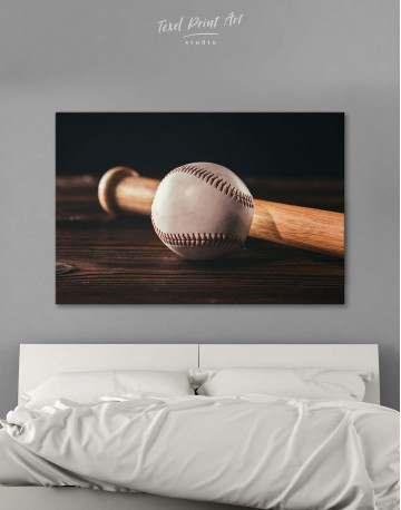 Ball and Bat Baseball Canvas Wall Art