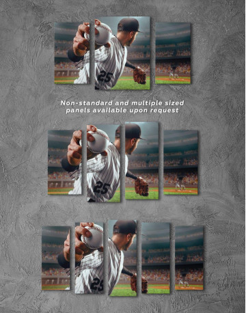 5 Panels Baseball Pitcher Canvas Wall Art - image 3