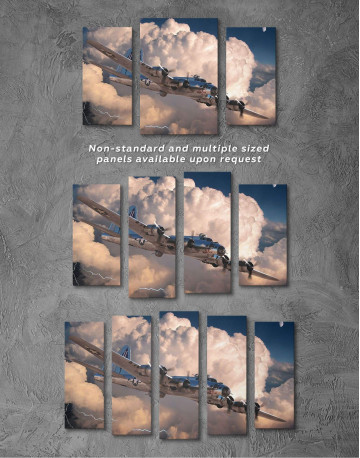 3 Panels Military Aircraft Canvas Wall Art - image 3
