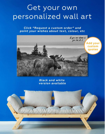 4 Panels Wild Moose Canvas Wall Art - image 1