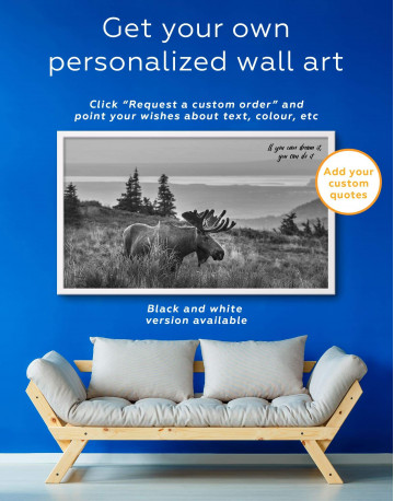Framed Wild Moose Canvas Wall Art - image 1