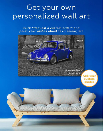 3 Panels Volkswagen Beetle 1963 Retro Car Canvas Wall Art - image 1