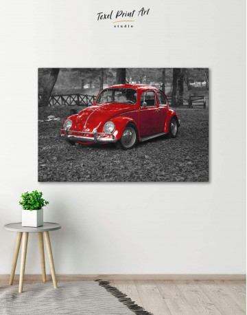 Volkswagen Beetle 1963 Retro Car Canvas Wall Art