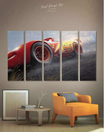5 Panels Lightning McQueen Cars 3 Canvas Wall Art