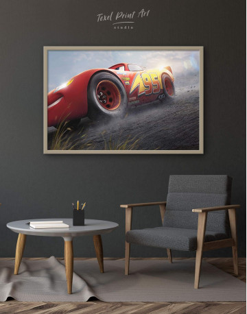 Framed Lightning McQueen Cars 3 Canvas Wall Art - image 1