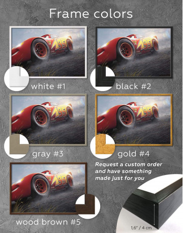 Framed Lightning McQueen Cars 3 Canvas Wall Art - image 3