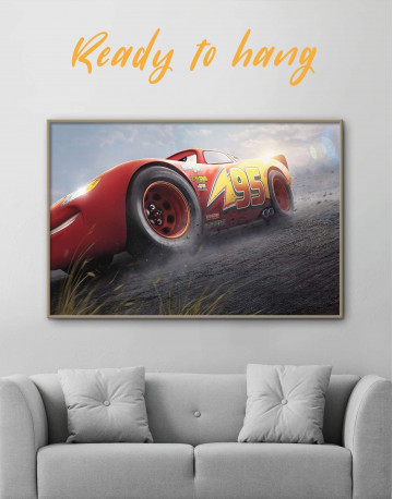 Framed Lightning McQueen Cars 3 Canvas Wall Art