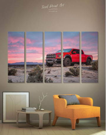 5 Panels Ford F-150 Raptor Canvas Wall Art