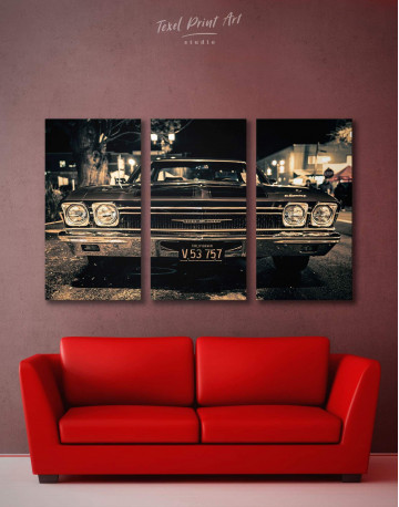 3 Panels Vintage Car Canvas Wall Art