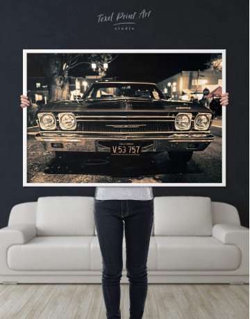 Framed Vintage Car Canvas Wall Art - image 2
