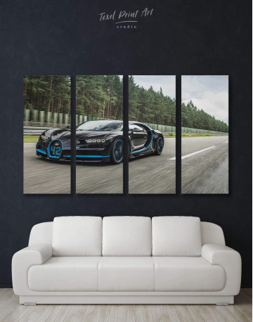 4 Panels Bugatti Chiron Canvas Wall Art