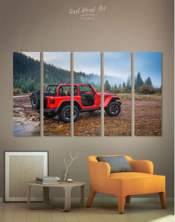 5 Panels Jeep Wrangler Canvas Wall Art