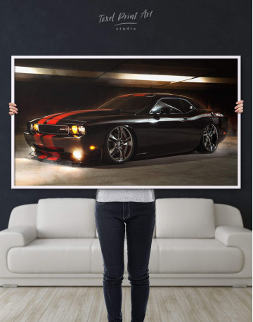 Framed Dodge Challenger Canvas Wall Art - image 4