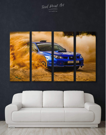 4 Panels Subaru Impreza WRX STi Rally Canvas Wall Art