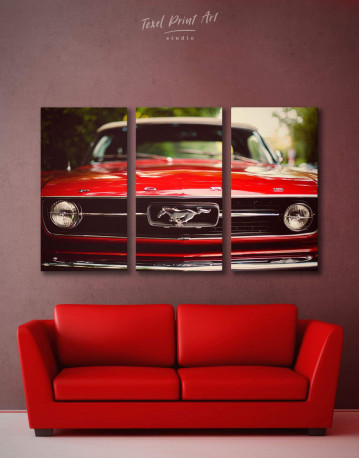 3 Panels Ford Mustang 1967 Canvas Wall Art