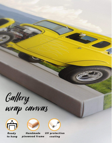 5 Panels Yellow Hot Rod Canvas Wall Art - image 1