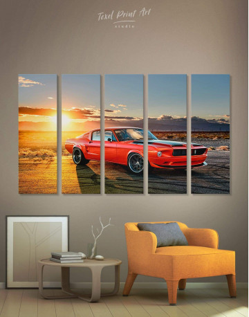 5 Panels Ford Mustang Canvas Wall Art