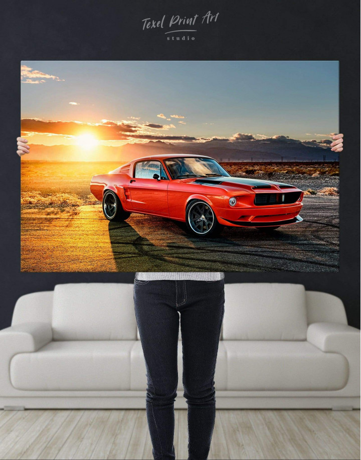 Luxury Ford Mustang Car 5 Panel Canvas Print Wall Art 