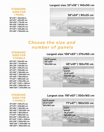 5 Panels Bugatti Chiron Sports Car Canvas Wall Art - image 2