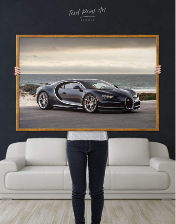 Framed Bugatti Chiron Sports Car Canvas Wall Art - image 2