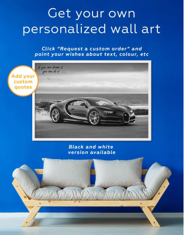 Framed Bugatti Chiron Sports Car Canvas Wall Art - image 5