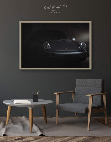 Framed Silver Porsche 964 Canvas Wall Art - image 1