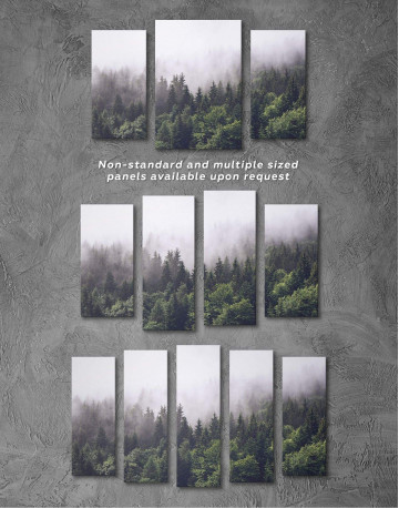 3 Panels Misty Forest Canvas Wall Art - image 3