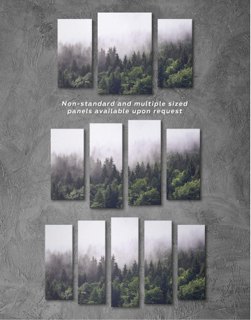 4 Panels Misty Forest Canvas Wall Art - image 3