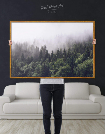 Framed Misty Forest Canvas Wall Art - image 2