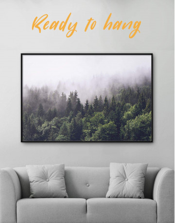 Framed Misty Forest Canvas Wall Art