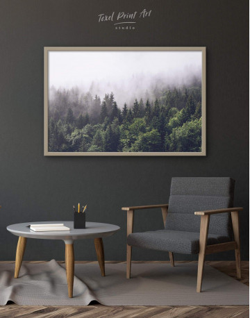 Framed Misty Forest Canvas Wall Art - image 1