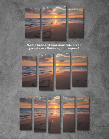 5 Panels Coastal Sunset Canvas Wall Art - image 3