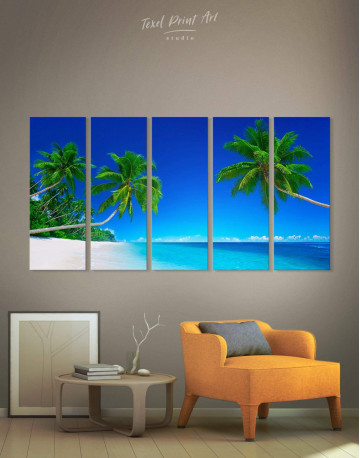 5 Panels Tropical Seascape Canvas Wall Art