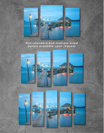 5 Panels Beach Bungalow Canvas Wall Art - image 3