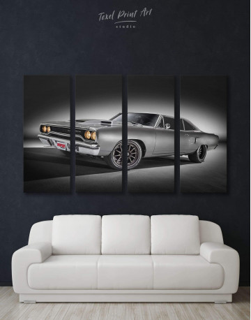 4 Panels Plymouth Hemi Roadrunner Pro Touring Canvas Wall Art