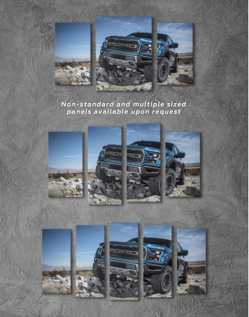 3 Pieces Blue Ford F-150 Raptor Canvas Wall Art - image 3