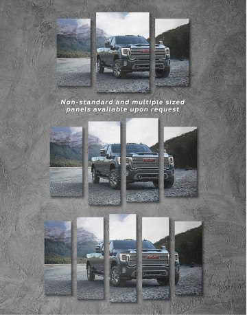 4 Pieces 2020 GMC Sierra Heavy Duty Canvas Wall Art - image 3