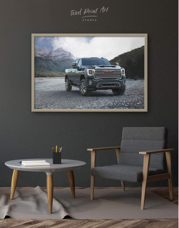 Framed 2020 GMC Sierra Heavy Duty Canvas Wall Art - image 1