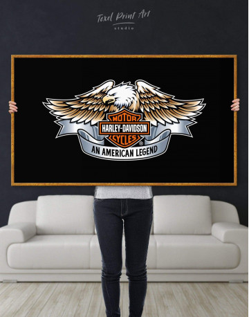 Framed Harley Davidson Logo Canvas Wall Art - image 2