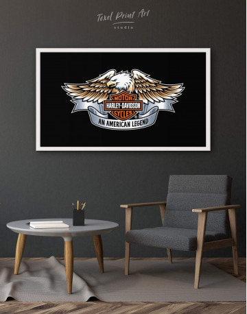 Framed Harley Davidson Logo Canvas Wall Art