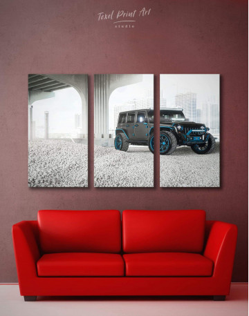 3 Panels Black Jeep Wrangler Canvas Wall Art