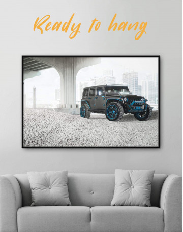 Framed Black Jeep Wrangler Canvas Wall Art